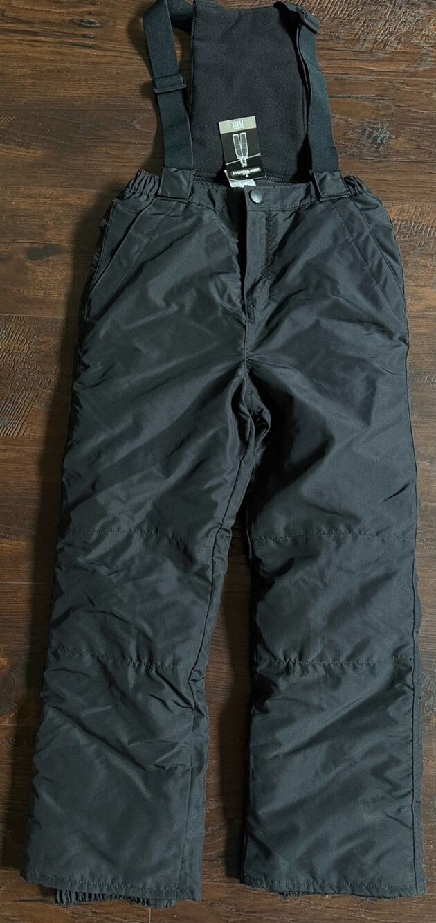 The Childrens Place Kids Size 12 Black Insulated Snow Bib Overalls Winter Ski